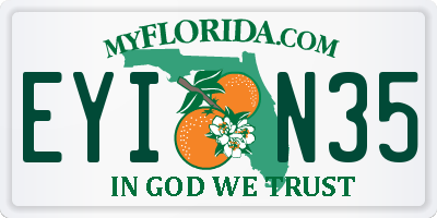 FL license plate EYIN35
