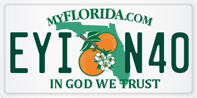 FL license plate EYIN40