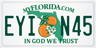 FL license plate EYIN45