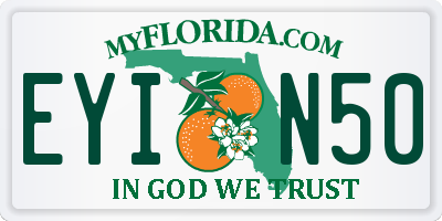 FL license plate EYIN50