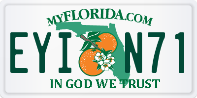FL license plate EYIN71