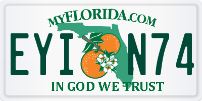 FL license plate EYIN74