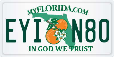 FL license plate EYIN80