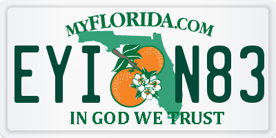 FL license plate EYIN83
