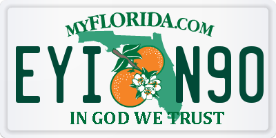 FL license plate EYIN90