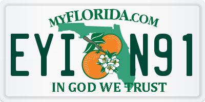 FL license plate EYIN91