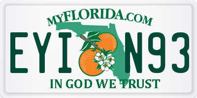 FL license plate EYIN93