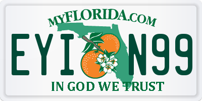 FL license plate EYIN99