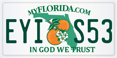 FL license plate EYIS53