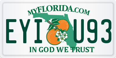 FL license plate EYIU93