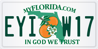 FL license plate EYIW17