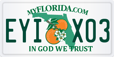 FL license plate EYIX03