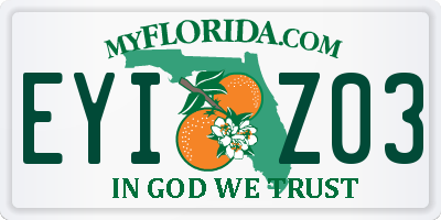 FL license plate EYIZ03