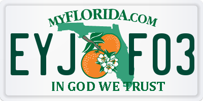 FL license plate EYJF03