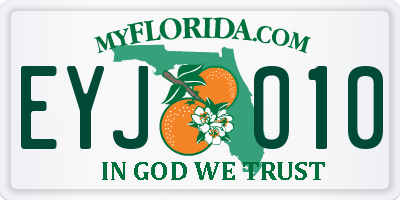 FL license plate EYJO10