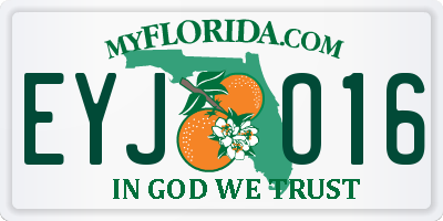 FL license plate EYJO16