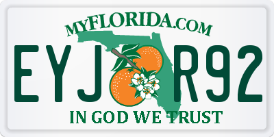 FL license plate EYJR92