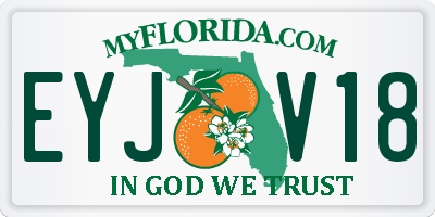 FL license plate EYJV18