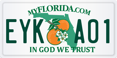 FL license plate EYKA01