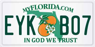 FL license plate EYKB07