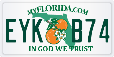 FL license plate EYKB74