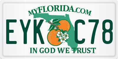 FL license plate EYKC78