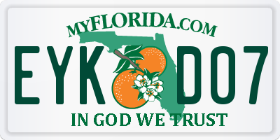 FL license plate EYKD07