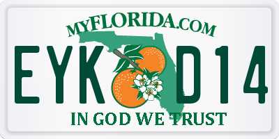 FL license plate EYKD14