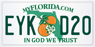 FL license plate EYKD20
