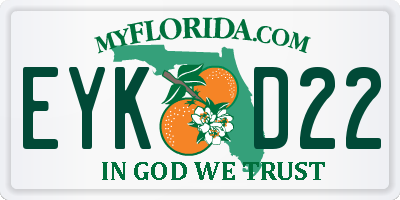 FL license plate EYKD22