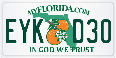 FL license plate EYKD30