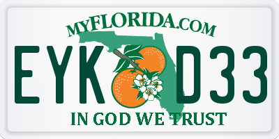 FL license plate EYKD33