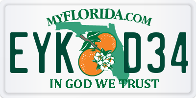 FL license plate EYKD34