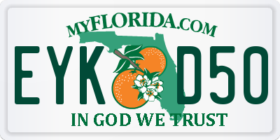 FL license plate EYKD50