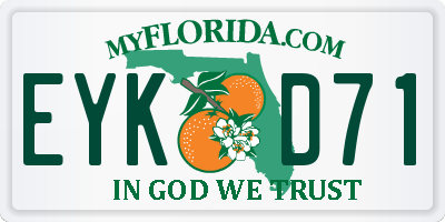 FL license plate EYKD71