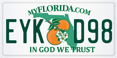 FL license plate EYKD98