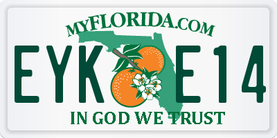 FL license plate EYKE14