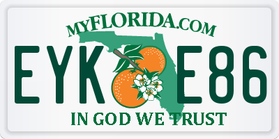FL license plate EYKE86