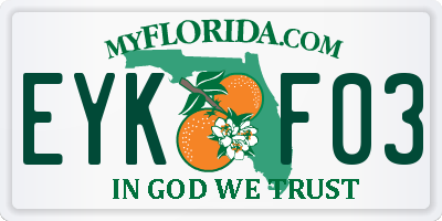 FL license plate EYKF03