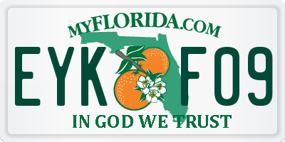 FL license plate EYKF09