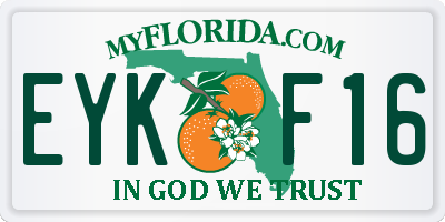 FL license plate EYKF16
