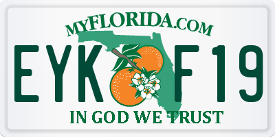 FL license plate EYKF19