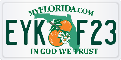 FL license plate EYKF23