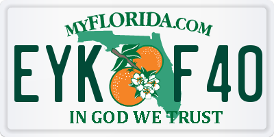 FL license plate EYKF40