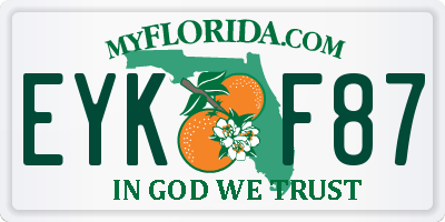 FL license plate EYKF87