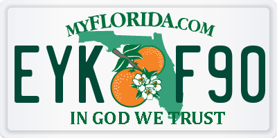 FL license plate EYKF90