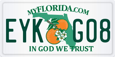 FL license plate EYKG08