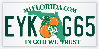 FL license plate EYKG65