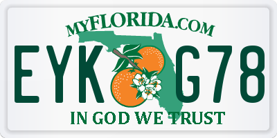 FL license plate EYKG78