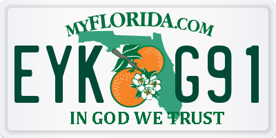 FL license plate EYKG91